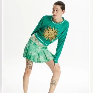 Adl raisa Vanessa Sweater green top sun print xs